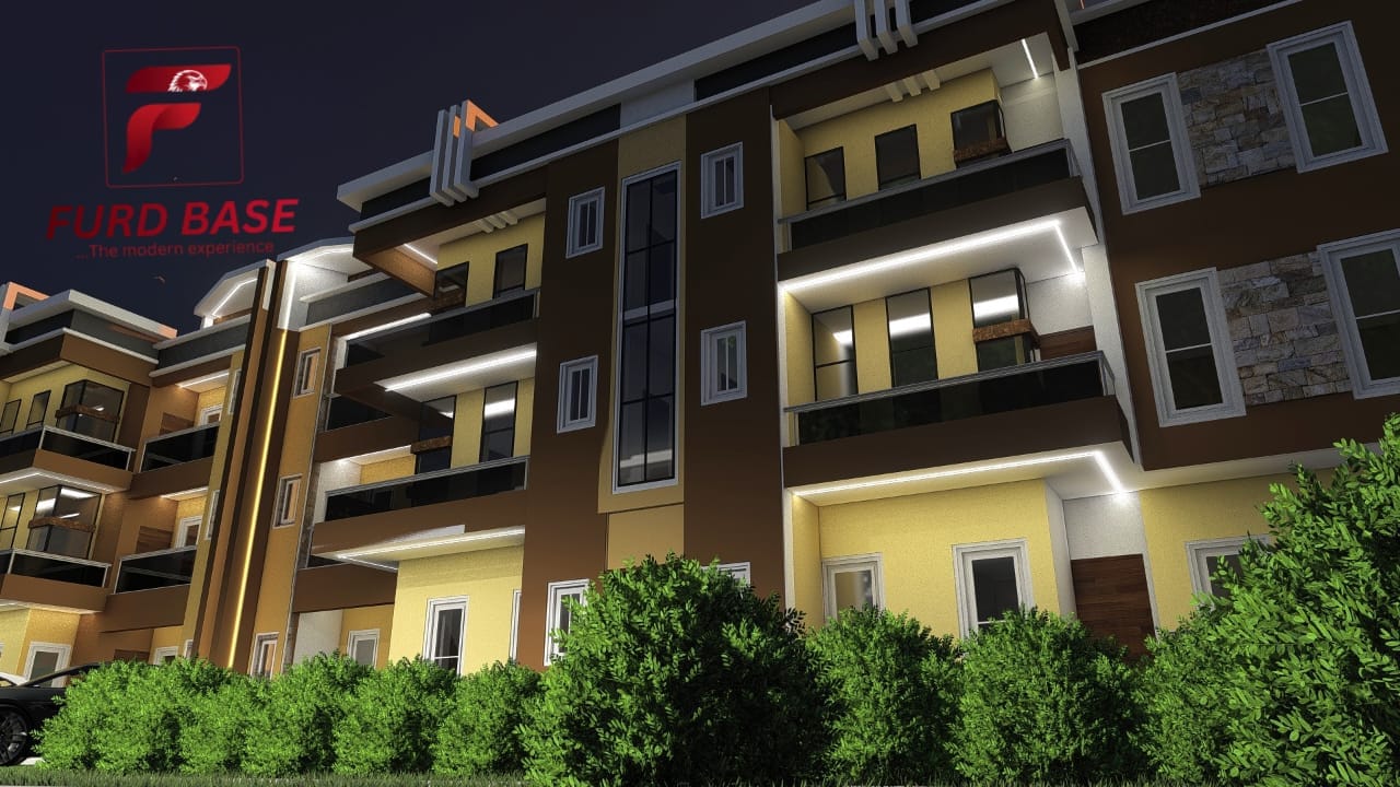 A twelve-unit three-bedroom apartment complex — brown facade — view 6